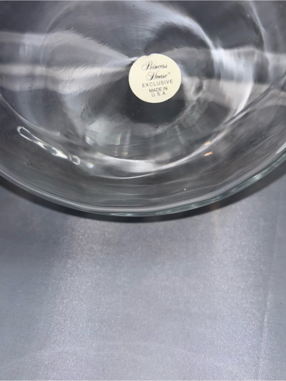 VTG Princess House Crystal 9" Salad Bowl Heritage Etched With Beveled Scalloped - Picture 5 of 9